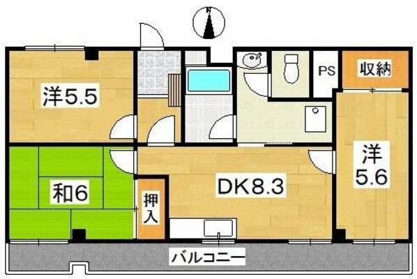 梶野マンションの物件間取画像